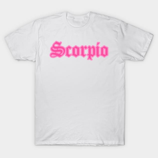 Scorpio Zodiac Pink Astrology Aesthetic T-Shirt by Asilynn